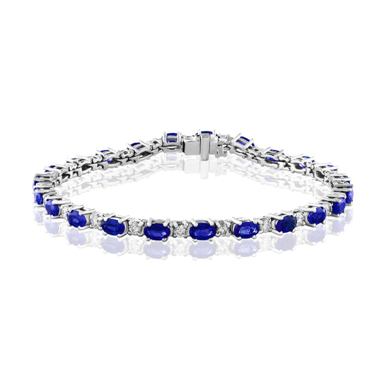 Alternating Sapphire and Diamond Bracelet
