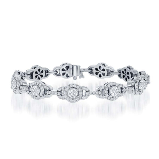 Diamond Halo Link Style Bracelet
