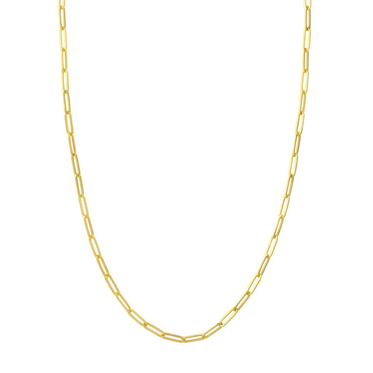 14K Yellow Gold Paperclip Necklace