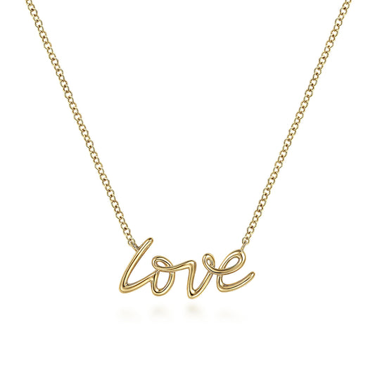 14K Yellow Gold Love Necklace