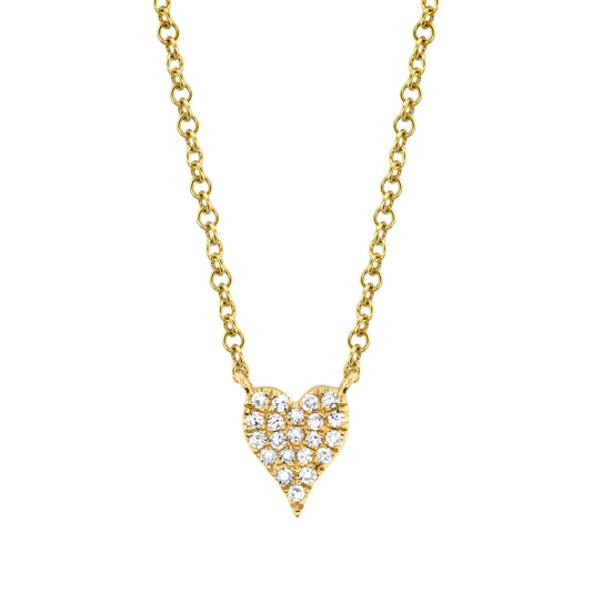 Tiny Pave Diamond Heart Pendant