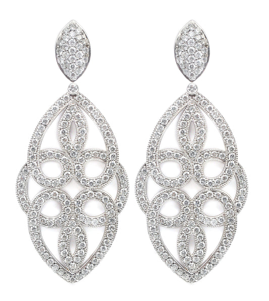 White Gold Fancy Drop Earrings