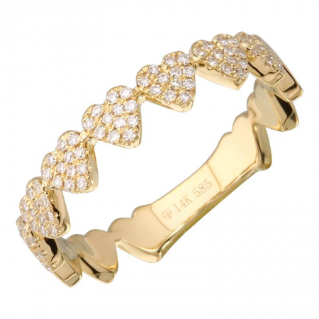 14k Yellow gold Diamond Heart Ring