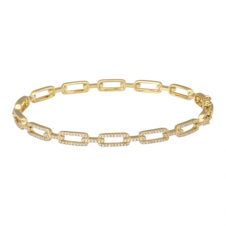 14K Yellow Gold Chain Link Bangle