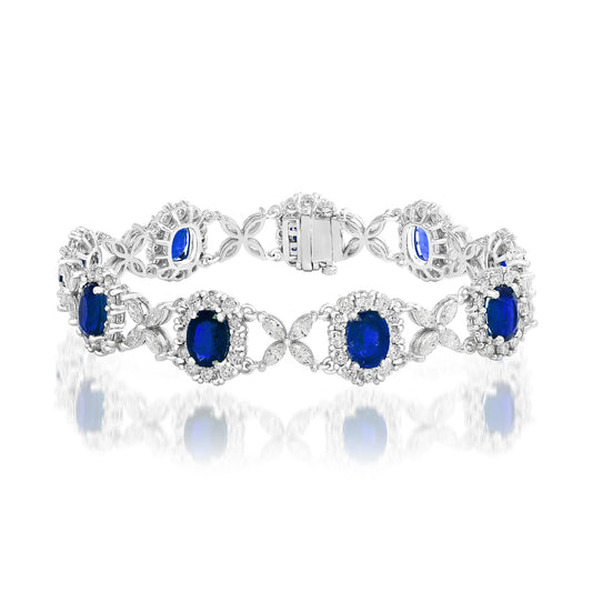 Oval Sapphire and Diamond Bracelet