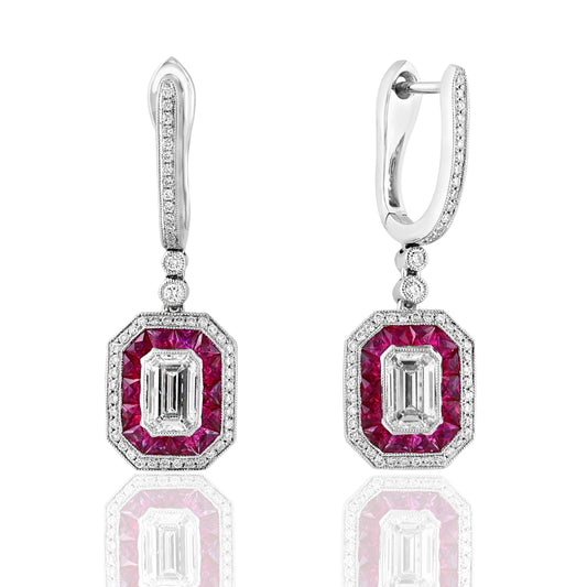 Ruby and Diamond Earring