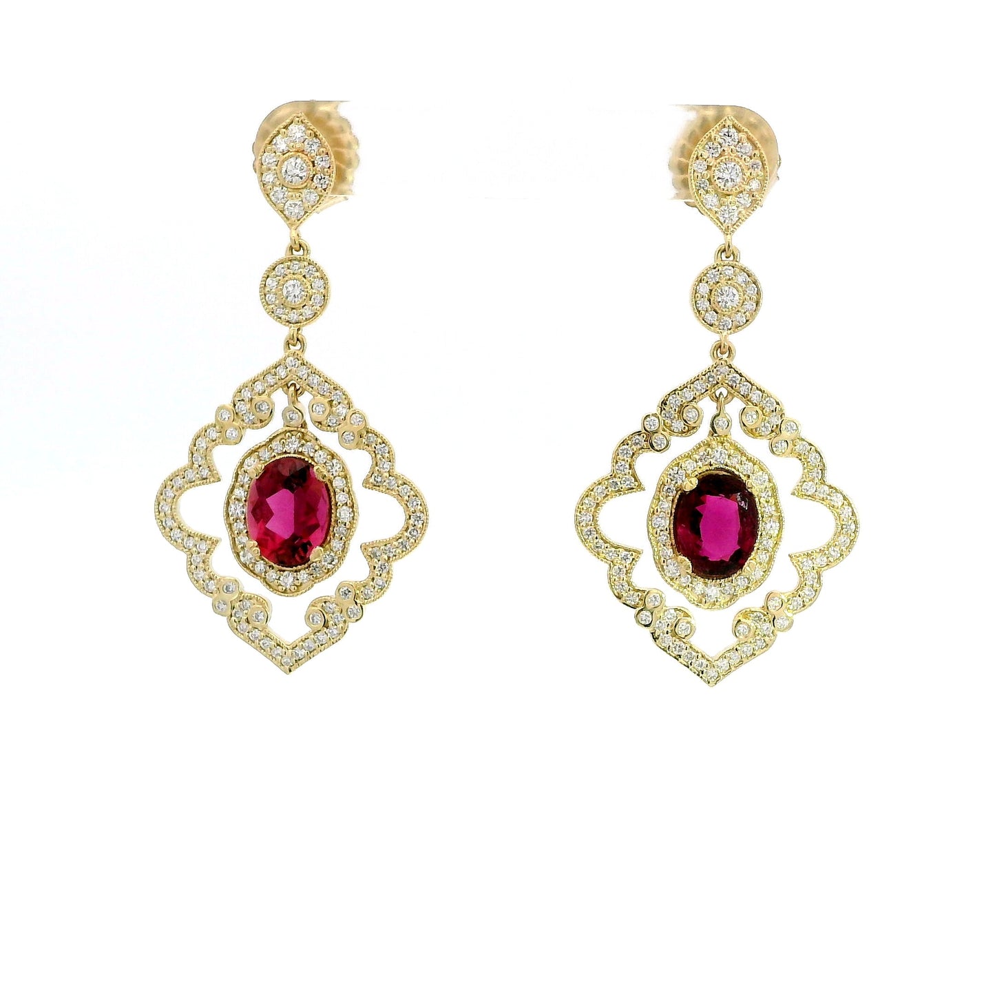 Pink Tourmaline Fancy Earrings
