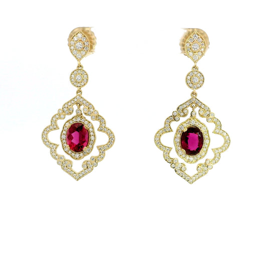 Pink Tourmaline Fancy Earrings