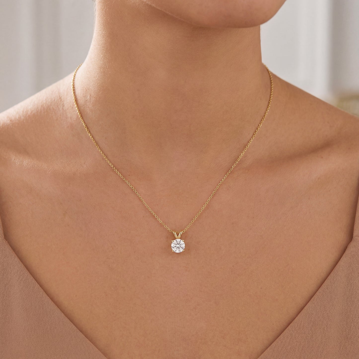 14k Yellow Gold 1ct Diamond Pendant