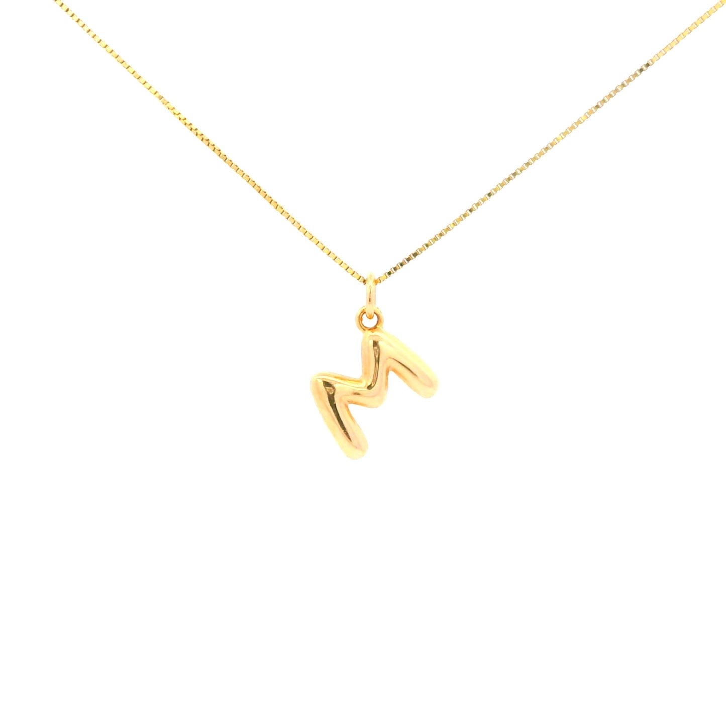 14K Yellow gold Bubble Letter Necklace