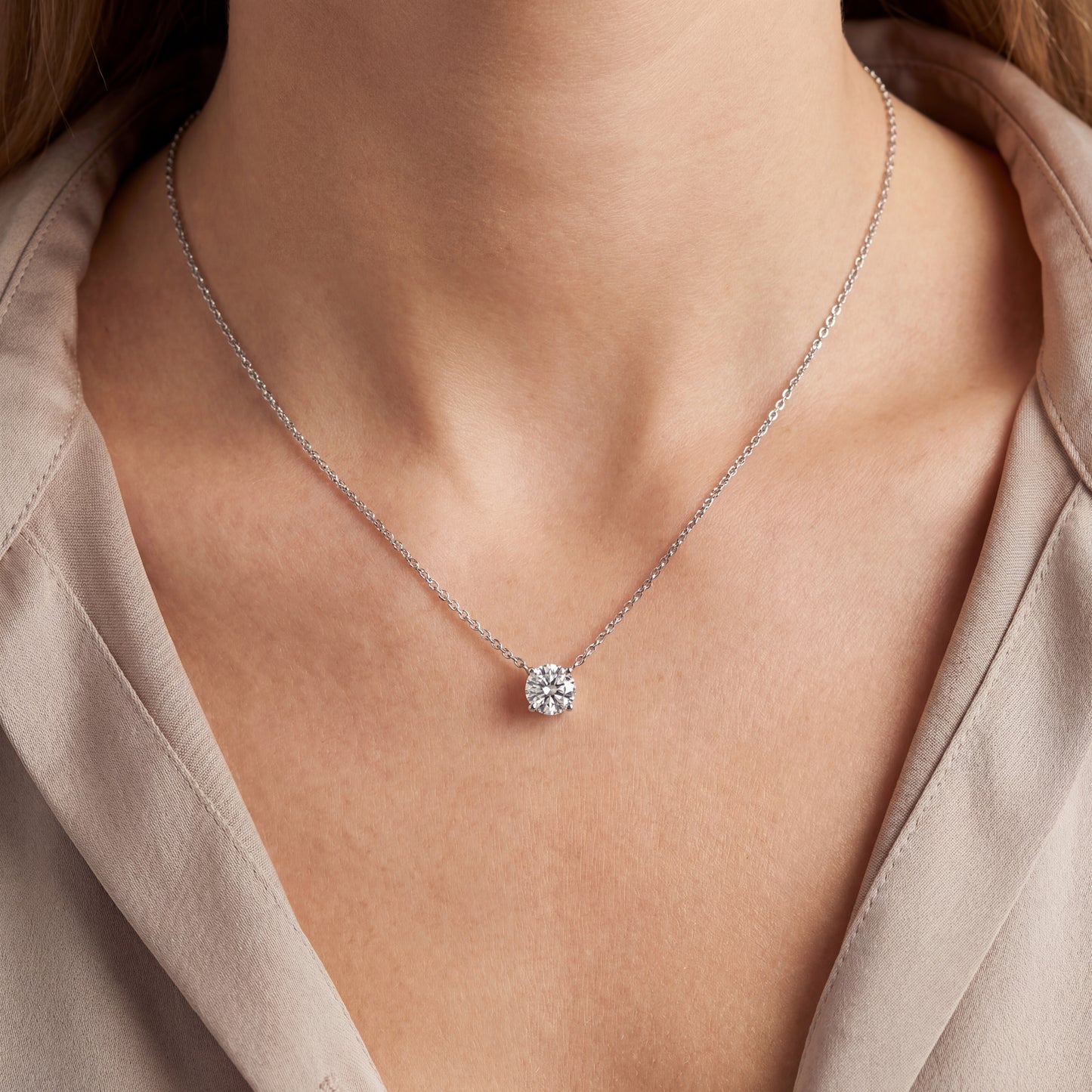14K White Gold 2ct Diamond Pendant