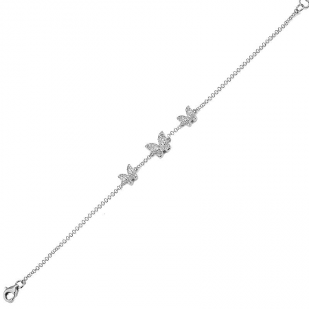 14K White Gold Butterfly Bracelet