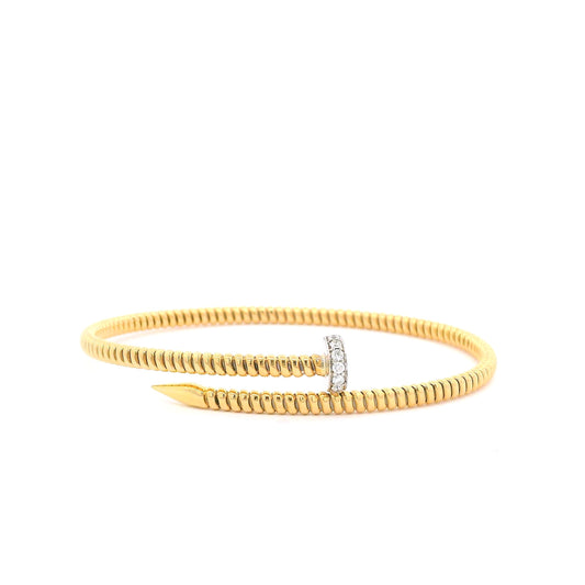 Yellow gold nail bracelet