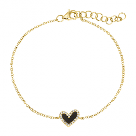 Black Onyx Heart Bracelet