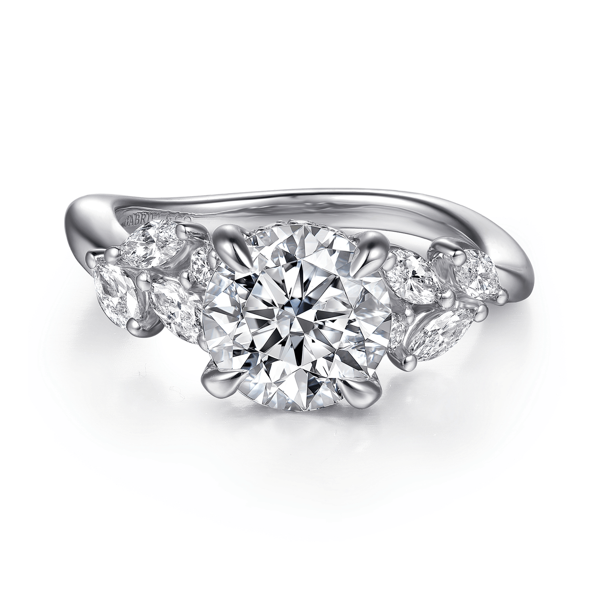 14K White Gold Diamond Engagement Ring