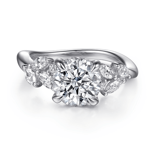 14K White Gold Diamond Engagement Ring
