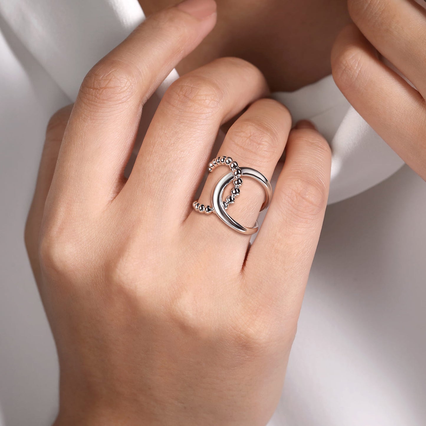 Sterling Silver Bujukan Interlocking Wide Band Ring
