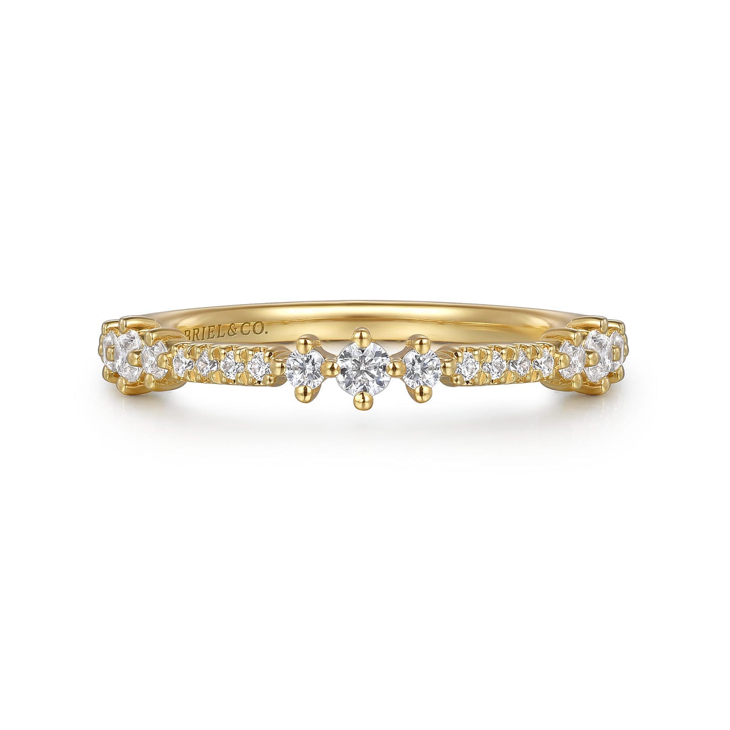 14K Yellow Gold Diamond Stackable Ring.