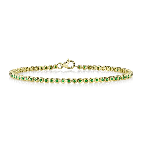 Emerald Bezel Tennis Bracelet