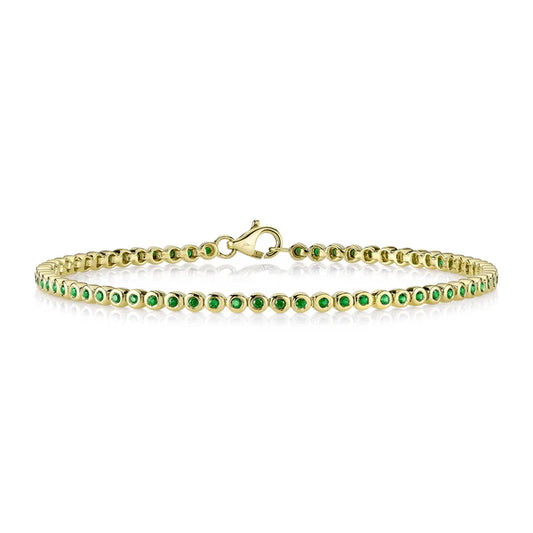 Emerald Bezel Tennis Bracelet