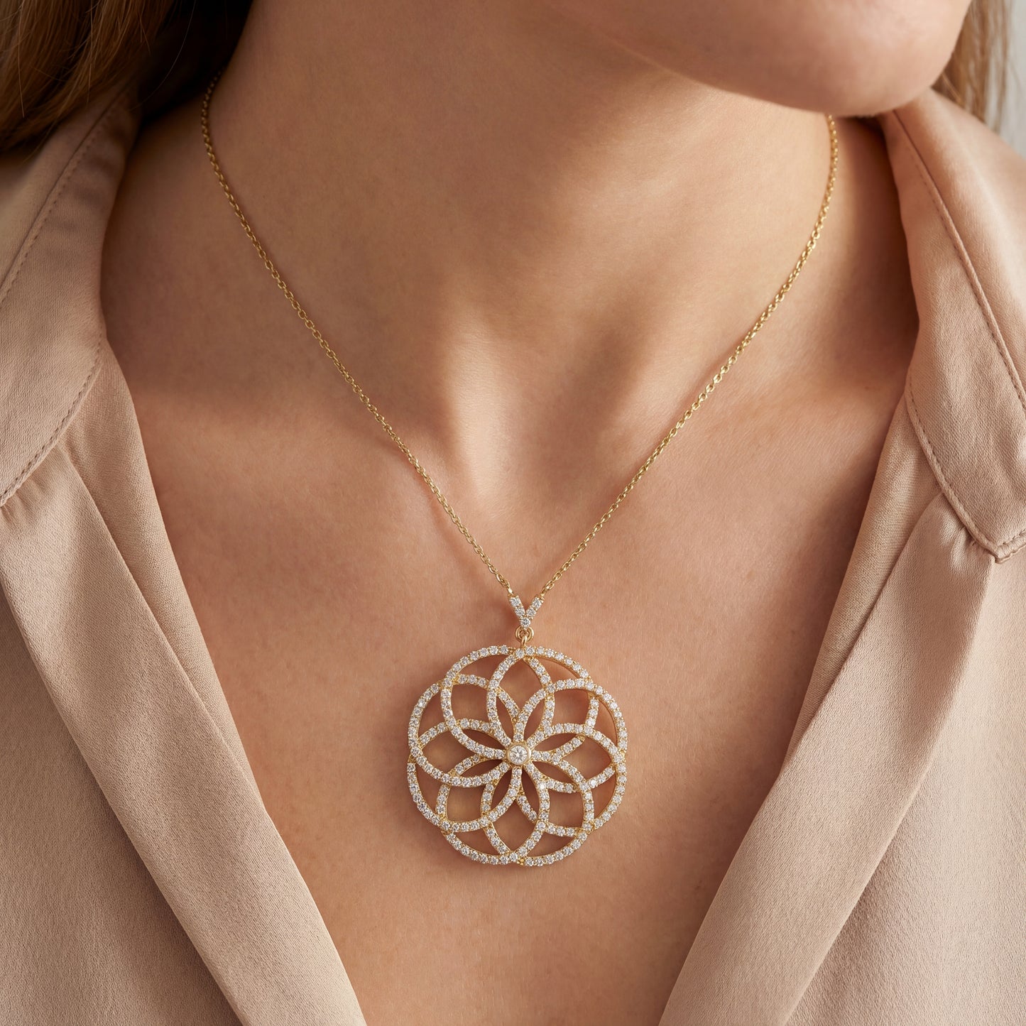 14k yellow Gold Medallion Pendant