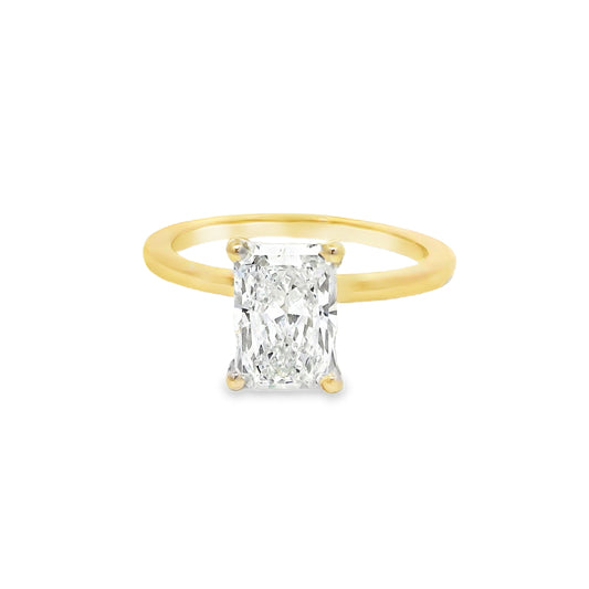 14K Yellow Gold Radiant Cut Engagement ring.