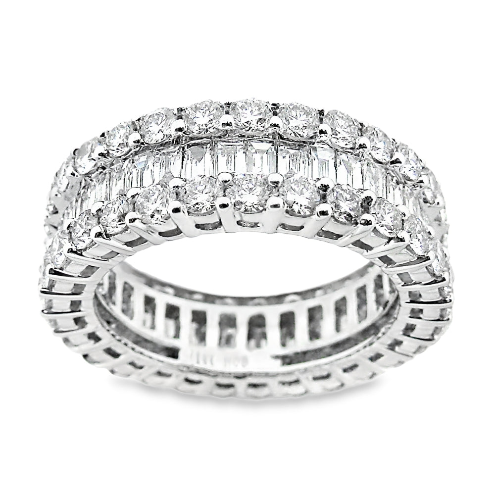 18k White Gold 3 Row Diamond Eternity Band