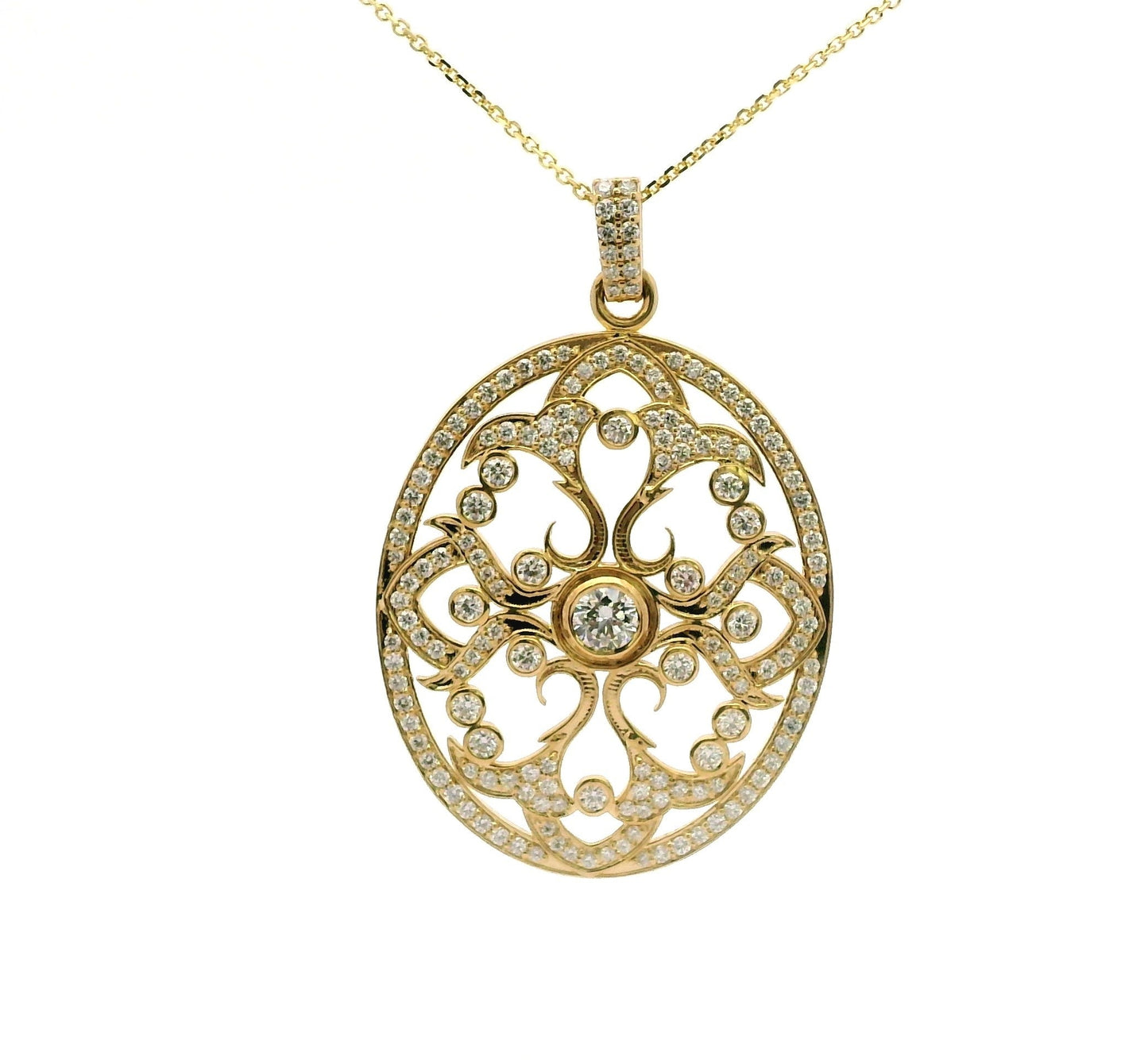 Yellow Gold Oval Medallion Pendant