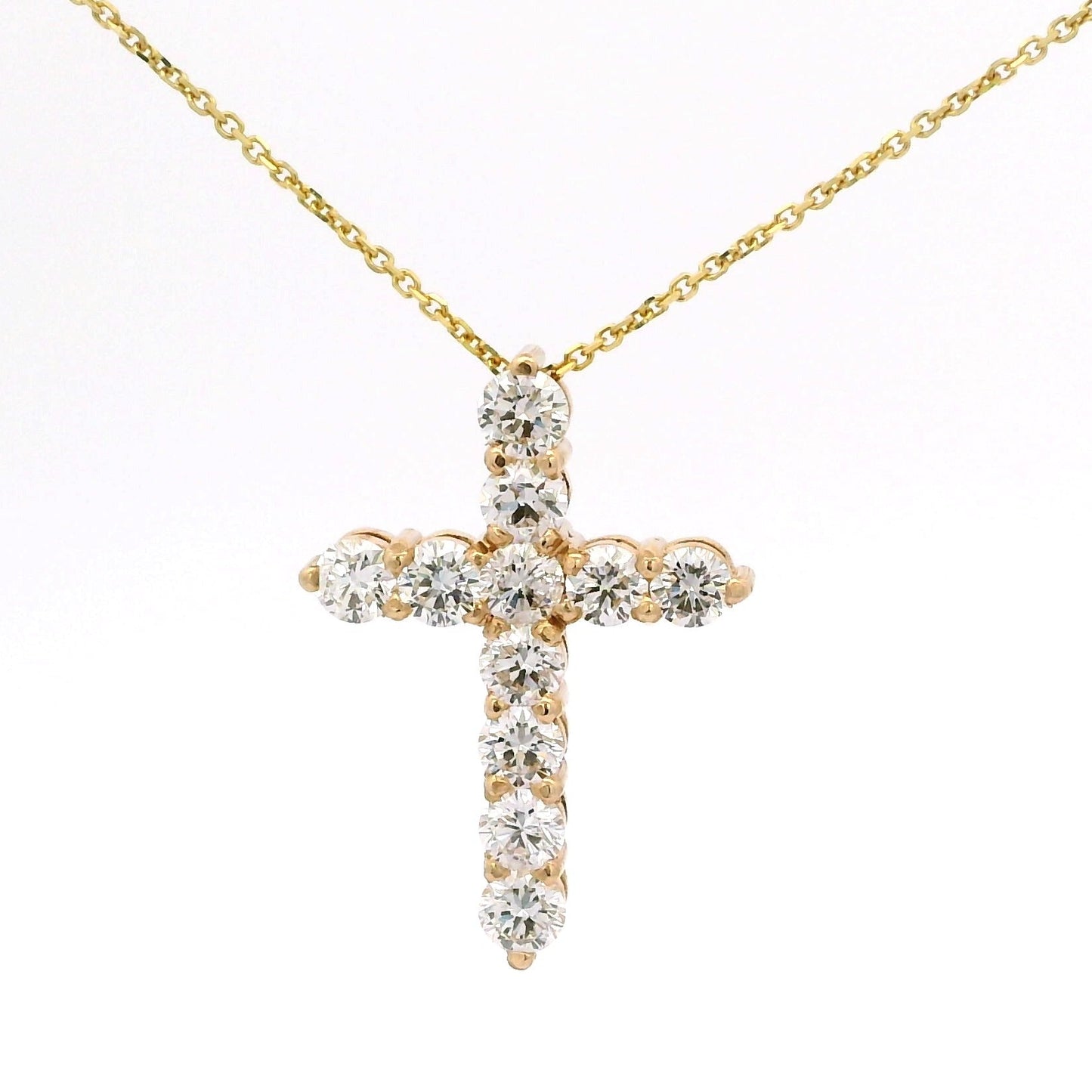 Yellow Gold Diamond Cross Pendant