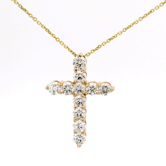 Yellow Gold Diamond Cross Pendant