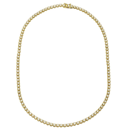 14K Yellow Gold Diamond Tennis Necklace