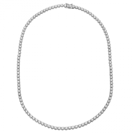 14K White Gold Diamond Tennis Necklace