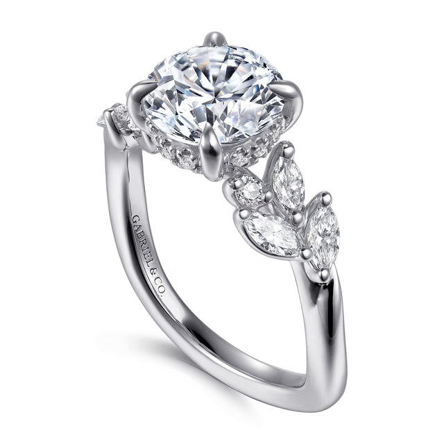 14K White Gold Diamond Engagement Ring