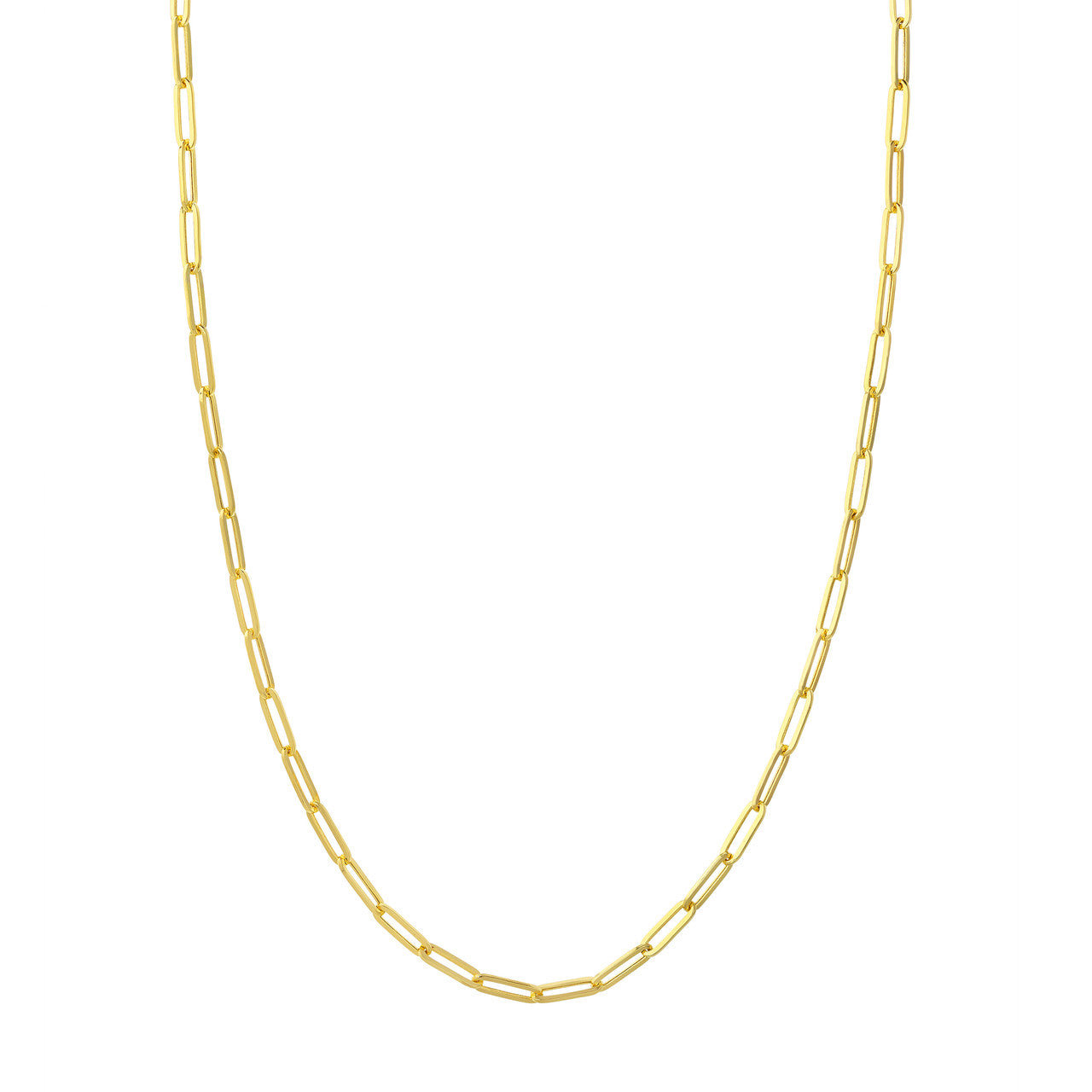 14K Yellow Gold Paperclip Necklace