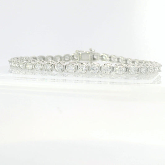 White Gold 4.00ct Illusion Head Tennis Bracelet