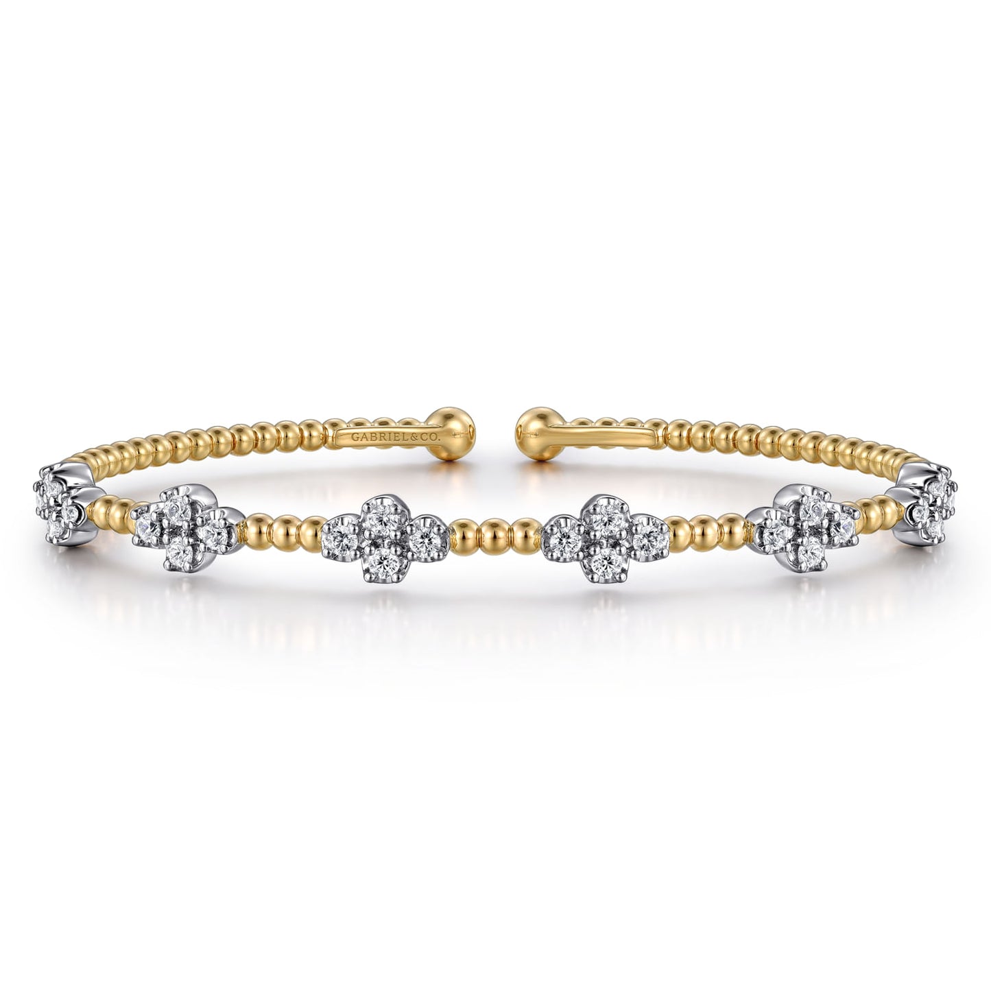 14K White-Yellow Gold Bujukan Diamond Bangle