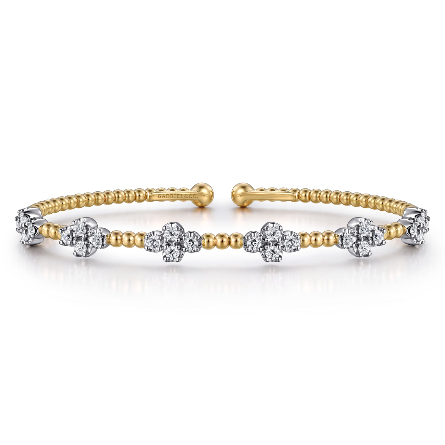 14K White-Yellow Gold Bujukan Diamond Bangle