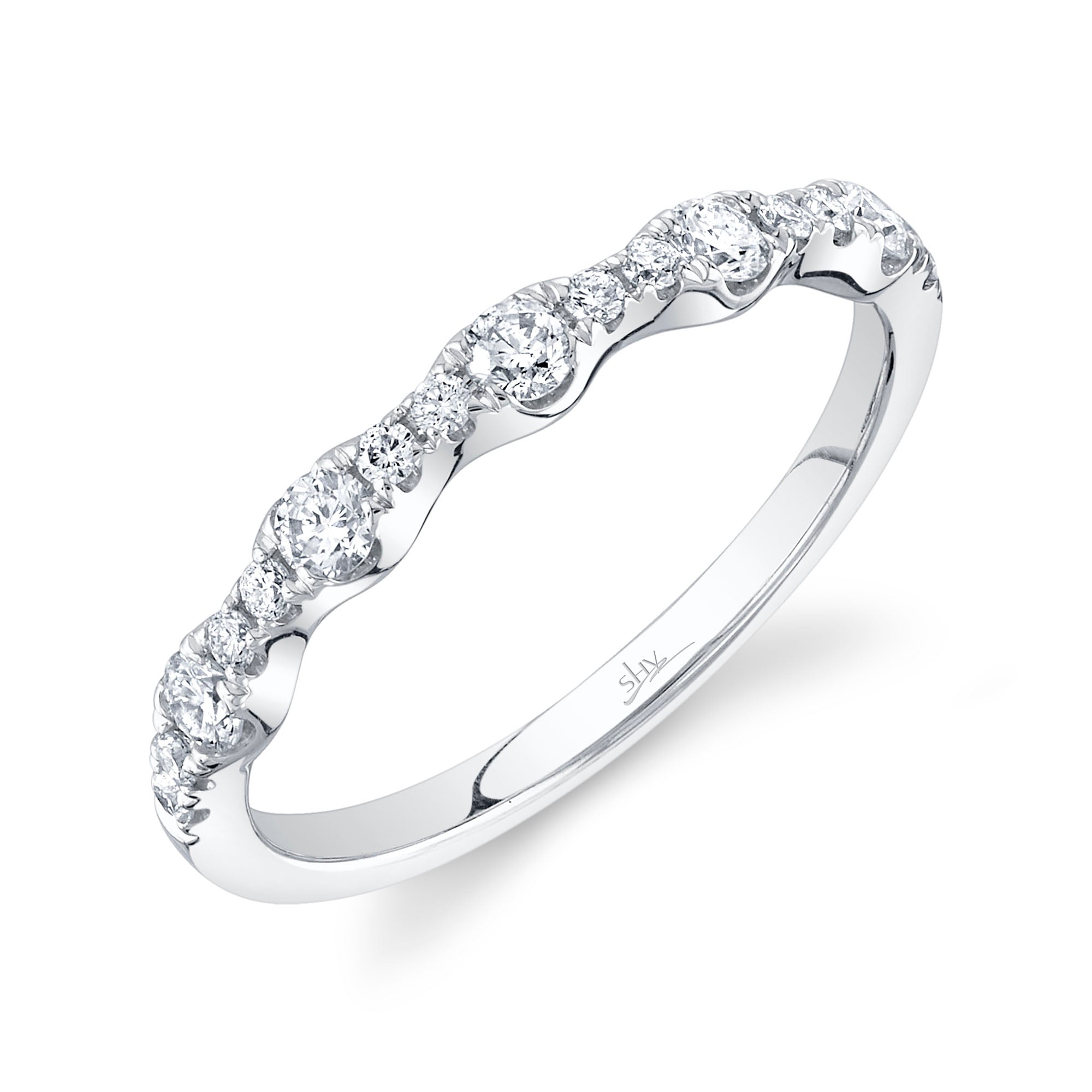 White Gold Diamond Stack Ring | Genovese Jewelers