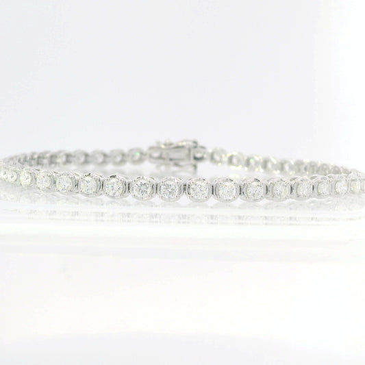 White Gold 3.00ct Illusion Head Tennis Bracelet