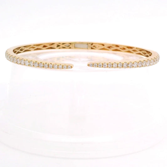 14K Yellow Gold Split Diamond Bangle