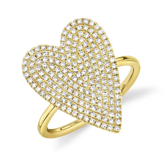 Diamond Pave Heart Ring