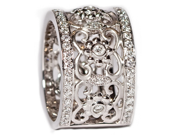 CHAD ALLISON FILIGREE BEZEL DIAMOND BAND